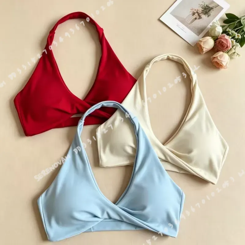 Push Up Bra Padded - Kadınlar İçin Halter Yaka, Önden Bükümlü,