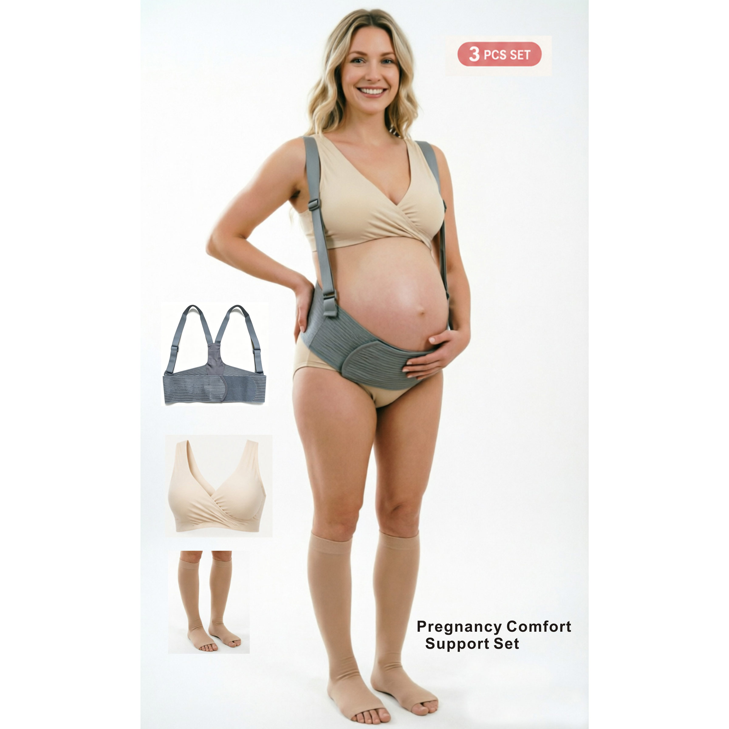 Nursing Bra Sleep - 3 Parçalı Hamilelik Temel Seti: Hamile