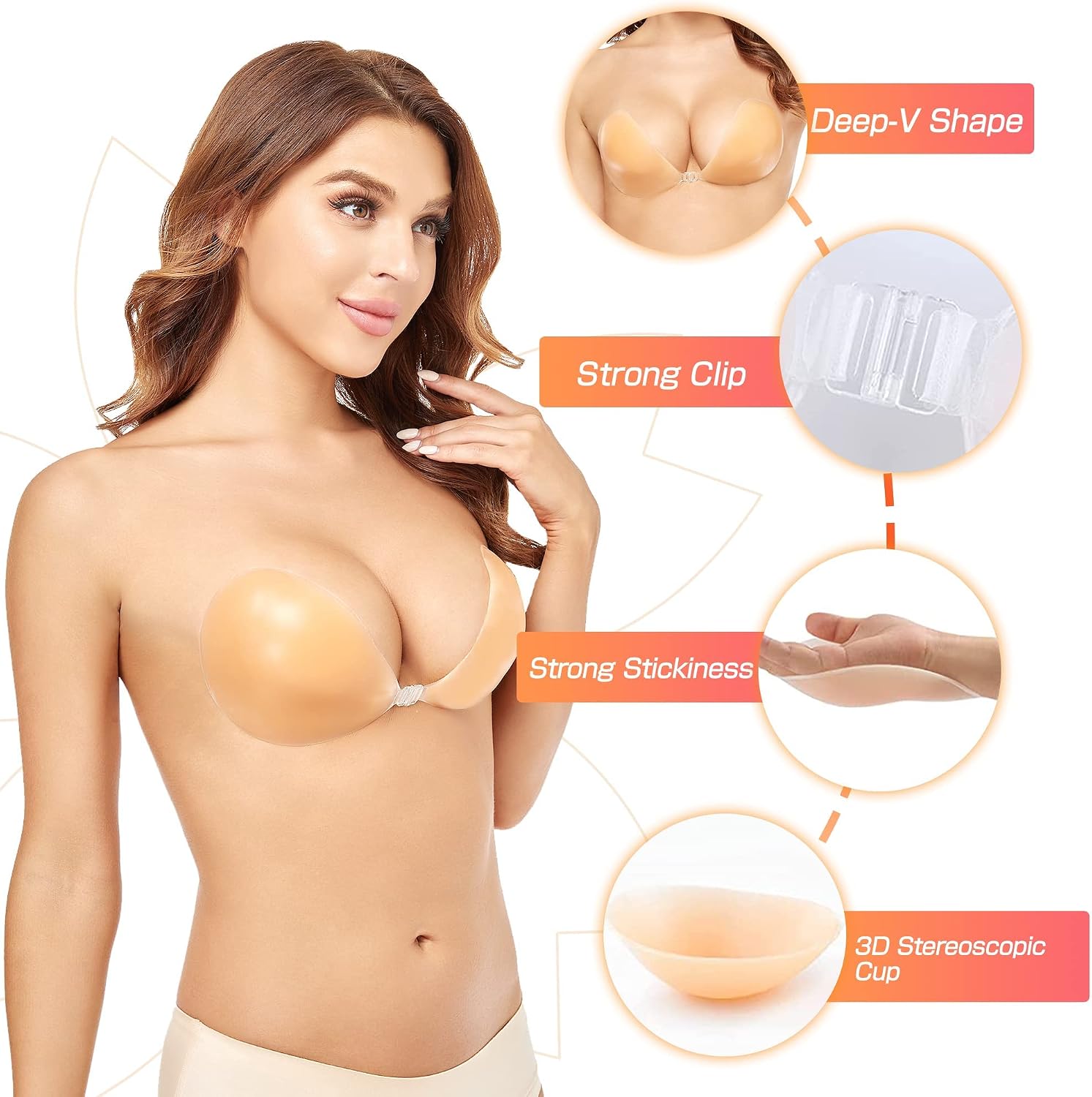 Push-Up Telsiz Katı Silikon Sü - Strapless Bra Backless incelemesi ve fiyatı
