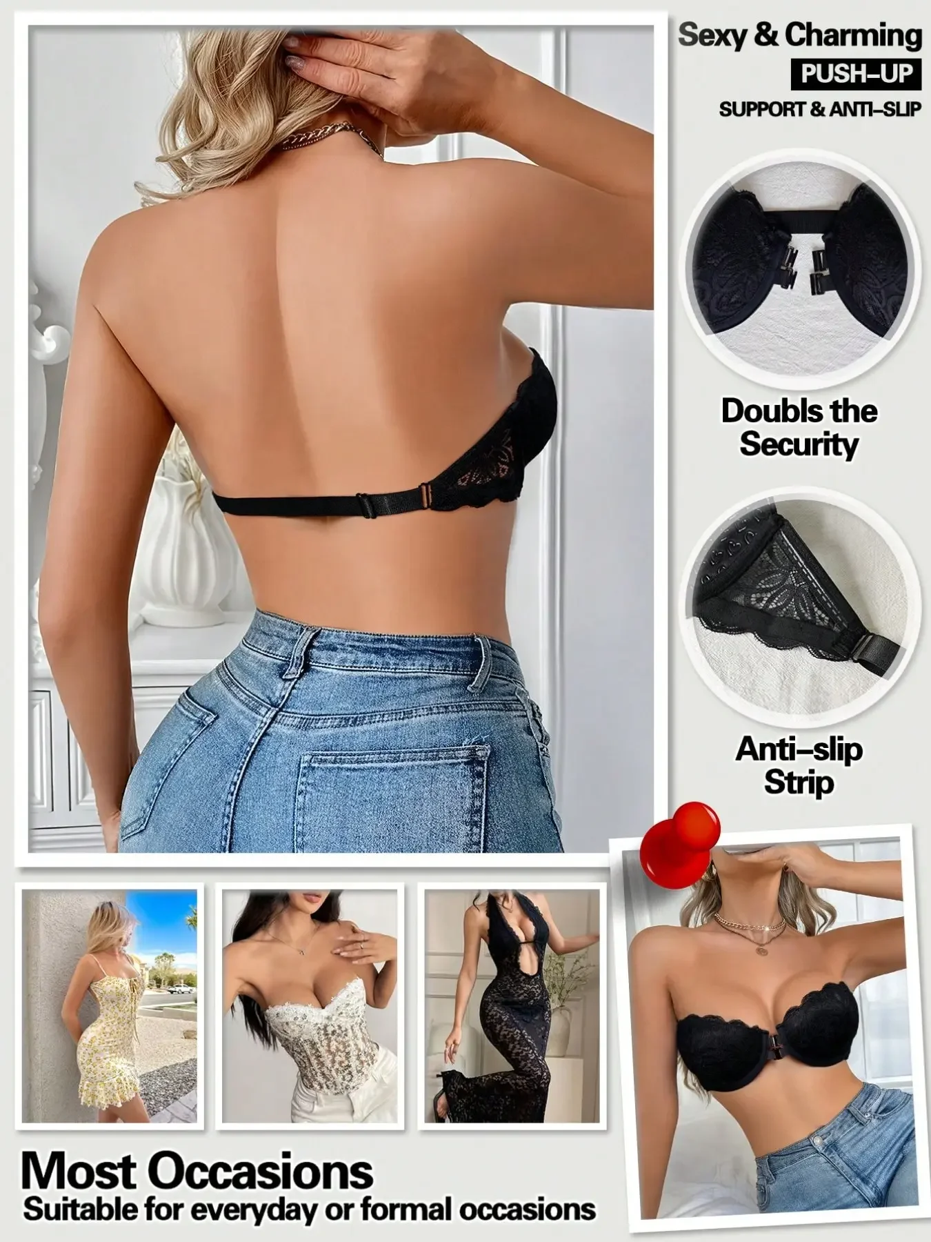 Seksi Dantel Detaylı Ön Tokalı - Strapless Bra Backless incelemesi ve fiyatı