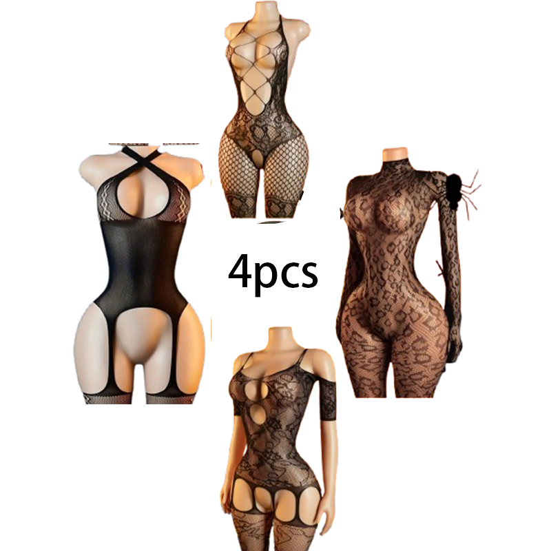 4 Parçalı Seksi İç Çamaşırı Se - Bodystocking Fishnet incelemesi ve fiyatı