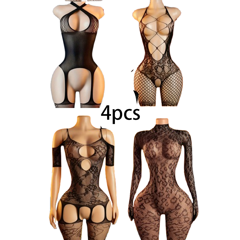 4 Parçalı Seksi İç Çamaşırı Se - Bodystocking Fishnet incelemesi ve fiyatı